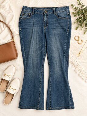 Lane Bryant Size 28 Bootcut Jeans Medium Wash Plus Size Denim